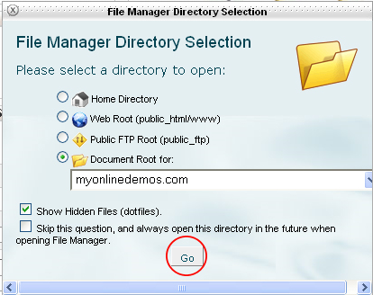 Directory Selection