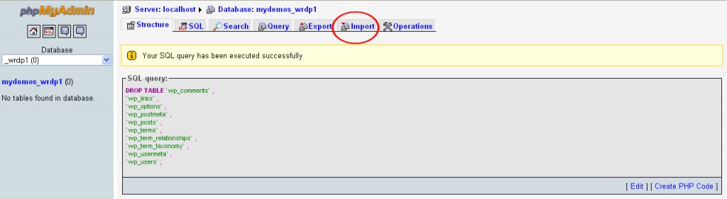 Import Button