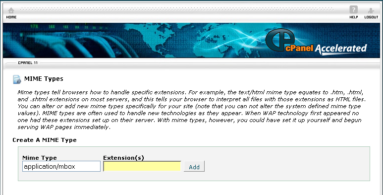 How To Add Mime Types Through Cpanel 