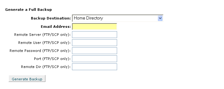 Select Home Directory