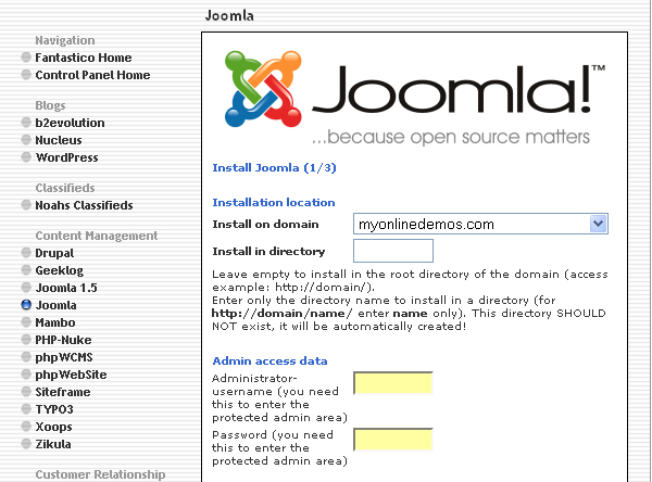 install Joomla