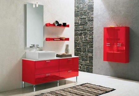Red Bathroom Vanity